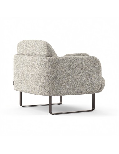Fauteuil lounge MYAMI avec pieds métal sled gris de dos.