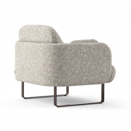 Fauteuil lounge MYAMI avec pieds métal sled gris de dos.