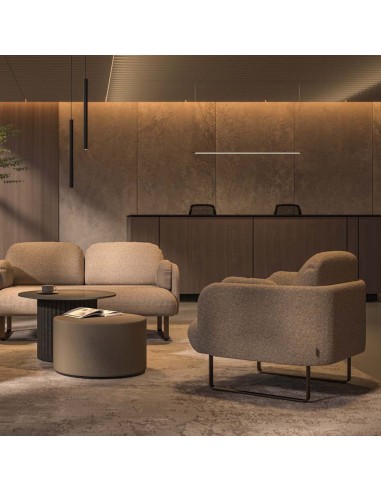Fauteuil design MYAMI pour espaces d'accueil et bureau lounge installé à Fribourg.