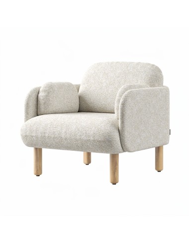 Chaise lounge rembourrée avec pieds en bois de frêne MYAMI pour espaces professionnels.