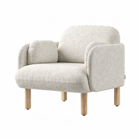 Chaise lounge rembourrée avec pieds en bois de frêne MYAMI pour espaces professionnels.
