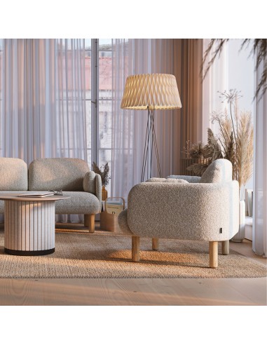 Espace de pause en entreprise à Montreux avec fauteuil lounge MYAMI pieds en bois de frêne.
