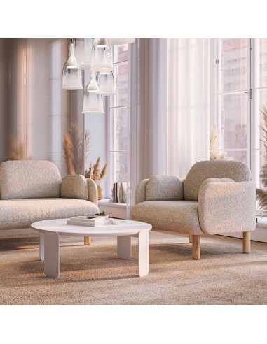 Salle d'attente professionnelle avec fauteuil lounge confortable MYAMI pieds en bois clair à Lausanne.