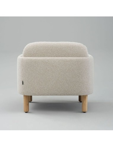 Vue de dos du fauteuil MYAMI gris avec pieds en bois.