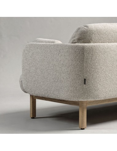 Dos de la chaise lounge pour espaces d'attente et accueil MYAMI rembourrée avec cadre et pieds en frêne.