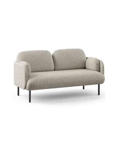 Canapé d'accueil rembourré MYAMI avec pieds en métal et tissu gris.