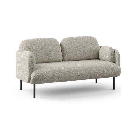 Canapé d'accueil rembourré MYAMI avec pieds en métal et tissu gris.