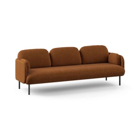 Canapé lounge MYAMI 3 places en tissu avec quatre pieds métalliques thermolaqués.