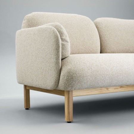 Canapé d'accueil lounge professionnel MYAMI avec cadre en frêne massif design.