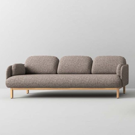 Sofa gris 3 places design MYAMI pour accueil professionnel pour espace collaboratif.