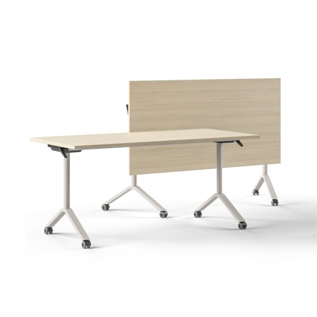 Table de conférence rabattable sur roulettes 120 à 180 cm FLIPTOP.