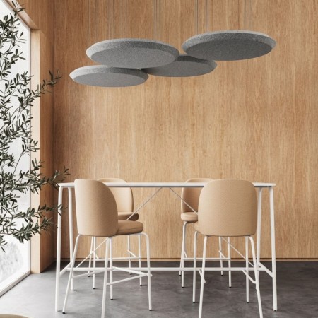 Panneau acoustique suspendu rond gris - Silent Block Sky 2