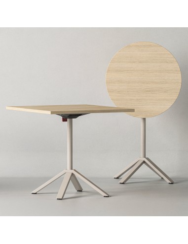 Table de bistro carrée rabattable FLIPTOP pour espaces de pauses professionnelles.