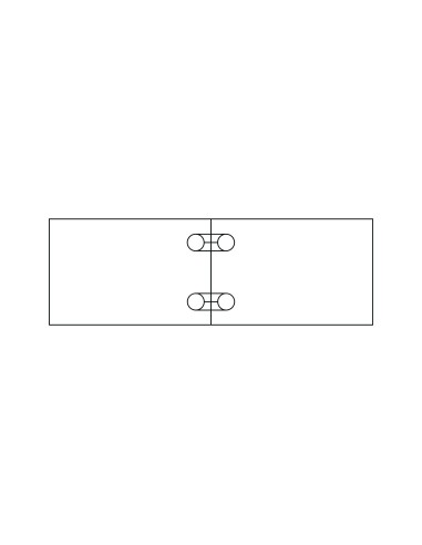 Position de deux raccords FLIPTOP sous la jonction de deux plateaux de table.