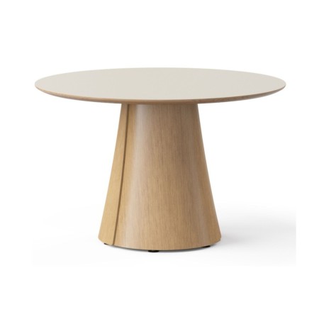 Table ronde design naturel en bois BOTANY 5 personnes pour salles de réunion et conférence.