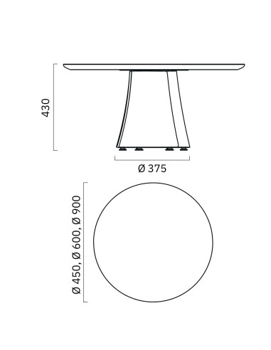 Dimensions de la table basse BOTANY en bois.