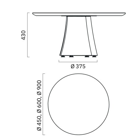 Dimensions de la table basse BOTANY en bois.