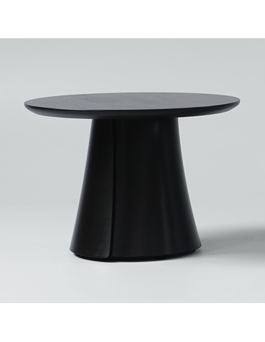 Table basse noire design BOTANY avec piètement rond.