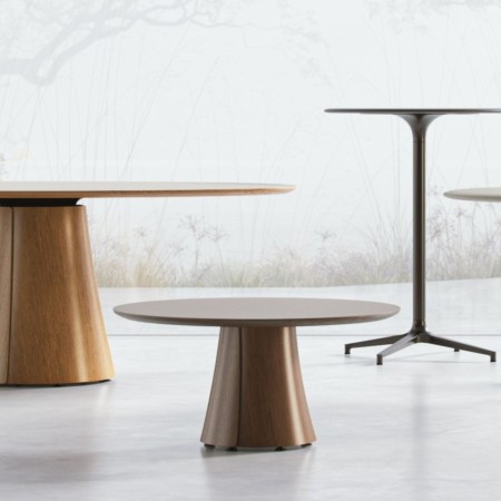 Tables BOTANY design naturel en bois pour espace de pause professionnel.