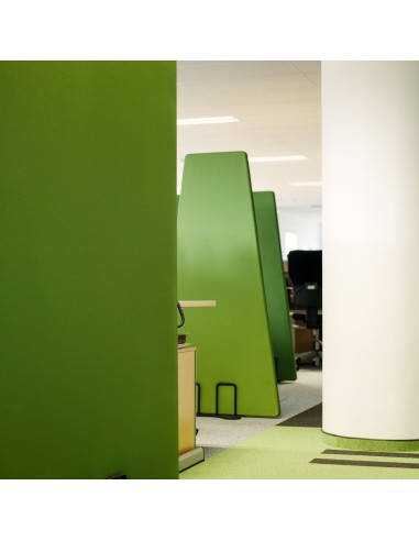 Détail cloison acoustique textile verte - Selva