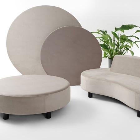 Panneaux acoustiques ronds design en salon - Nubi