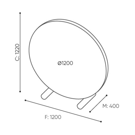 Dimensions cloison de séparation diamètre 120 cm - Nubi