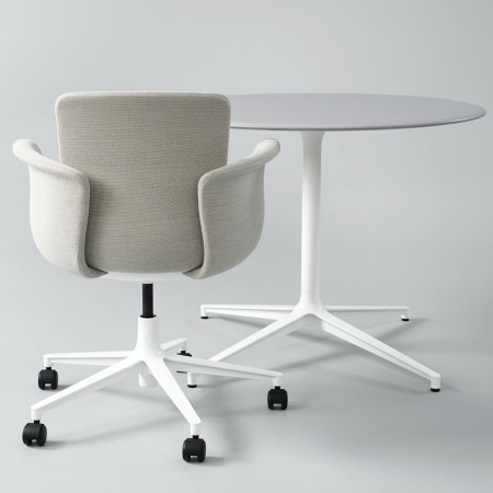 Table BOTANY métal ronde pour réunion 4 à 5 personnes.