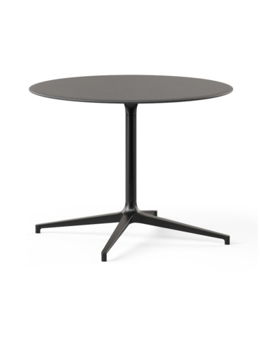 Table ronde de conférence 4 personnes BOTANY noire avec piètement métal.