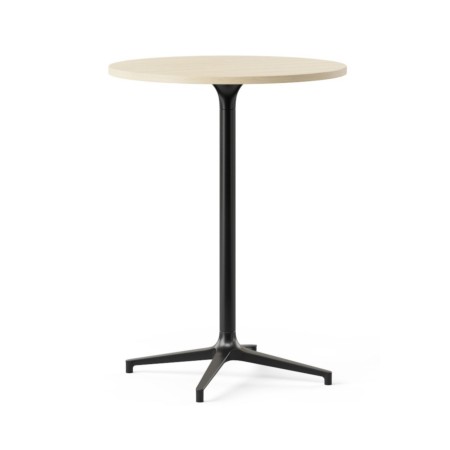 Table de réunion haute ronde 2 à 5 places H105 BOTANY avec plateau mélaminé bois.