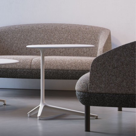 Table d’appoint ovale BOTANY 38 x 60 cm avec piètement central métallique noir. 2