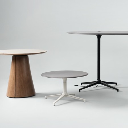 Table basse pour espace professionnel BOTANY avec pied central.
