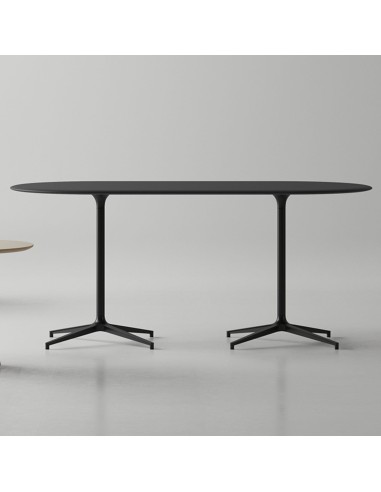 Table haute de réunion 8 personnes BOTANY professionnelle noire.