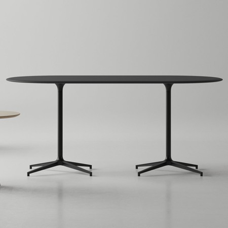 Table haute de réunion 8 personnes BOTANY professionnelle noire.