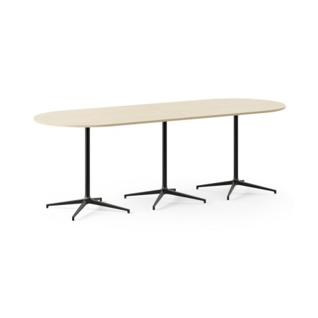 Grande table de réunion haute 320 cm 10 places BOTANY avec plateau mélaminé.