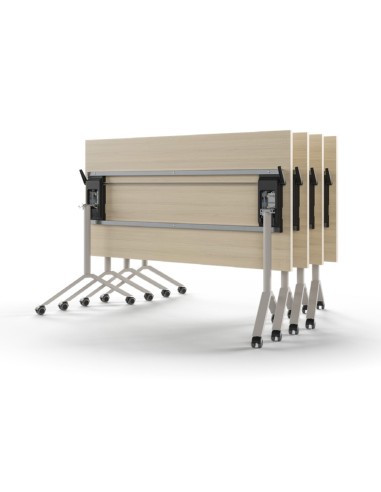 Tables de réunion compactes FLIPTOP rabattues pour gain de place et organisation.