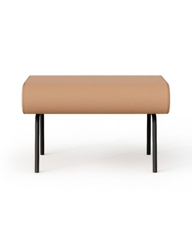 Pouf individuel LINJE LE 100 une place avec assise rembourrée et quatre pieds métalliques.