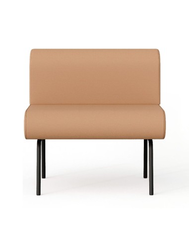 Fauteuil lounge LINJE LE 401 une place avec dossier rembourré et quatre pieds métalliques.
