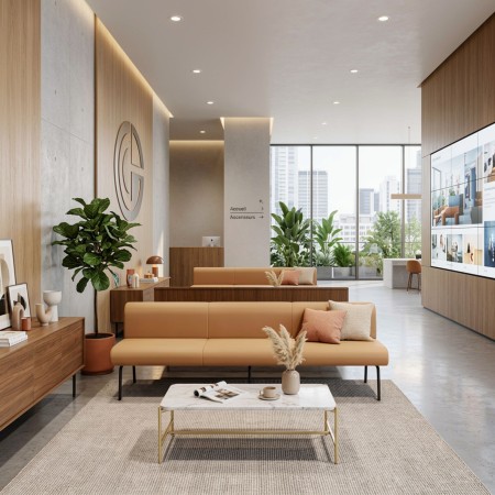 Canapé lounge LINJE LE 403 trois places de 225 cm avec dossier rembourré et piètement métallique. 2