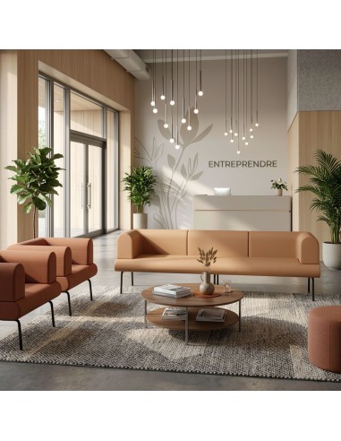 Canapé LINJE LE 423 avec accoudoirs dans un grand espace d'accueil professionnel à Berne.