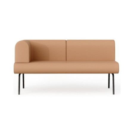 Canapé modulaire 2 places LINJE LE 412 R avec accoudoir droit et pieds métalliques.