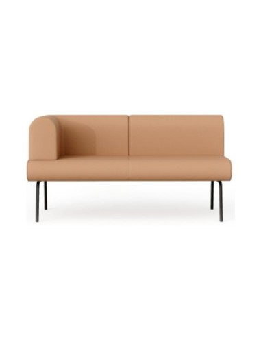 Canapé modulaire 2 places LINJE LE 412 R avec accoudoir droit et pieds métalliques.