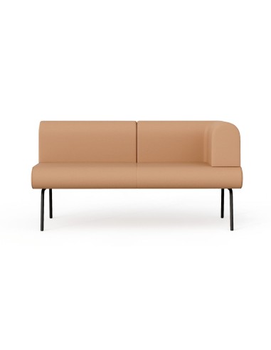 Canapé modulaire 2 places LINJE LE 412 L avec accoudoir gauche et piètement métallique.