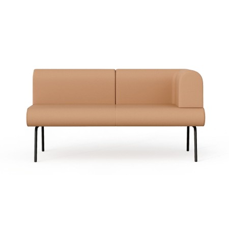 Canapé modulaire 2 places LINJE LE 412 L avec accoudoir gauche et piètement métallique.