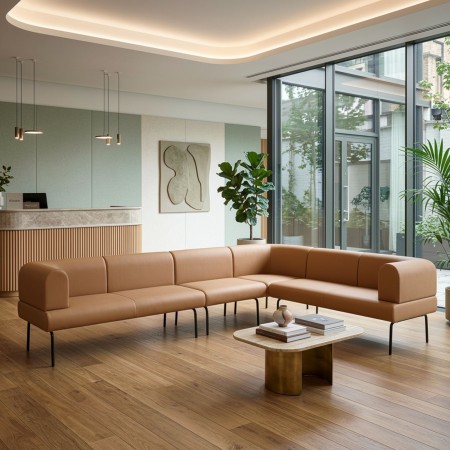 Canapé modulaire 2 places LINJE LE 412 R avec accoudoir droit et pieds métalliques. 2