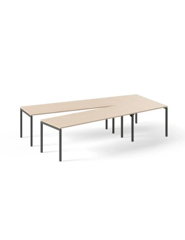 Configuration de table en V avec plateau finition bois - Nova U