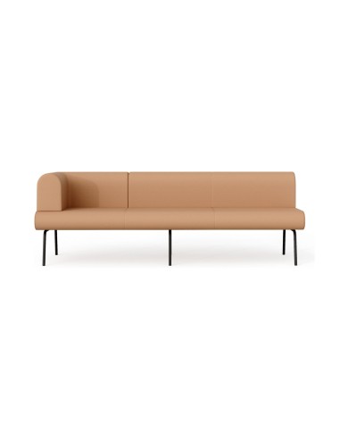 Canapé modulaire 3 places LINJE LE 413 R avec accoudoir droit et pieds métalliques.