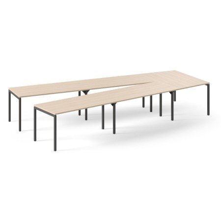 Grande table de conférence en V avec plateau finition bois - Nova U