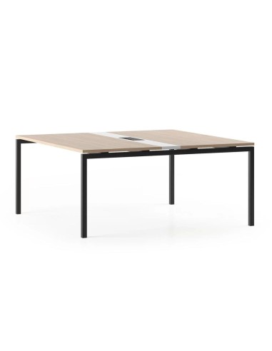 Table de conférence rectangulaire avec plateau finition bois - Nova U