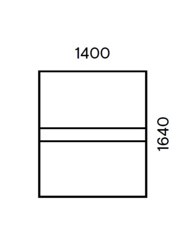 Plan coté de la table de conférence 160 x 164 cm - Nova U