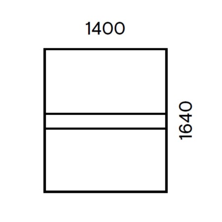 Plan coté de la table de conférence 160 x 164 cm - Nova U